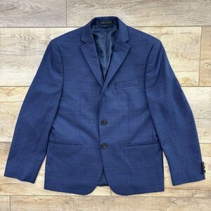 Lauren Ralph Lauren Boys Navy Blue Blazer Jacket Sz 16R Two Button Formal Plaid